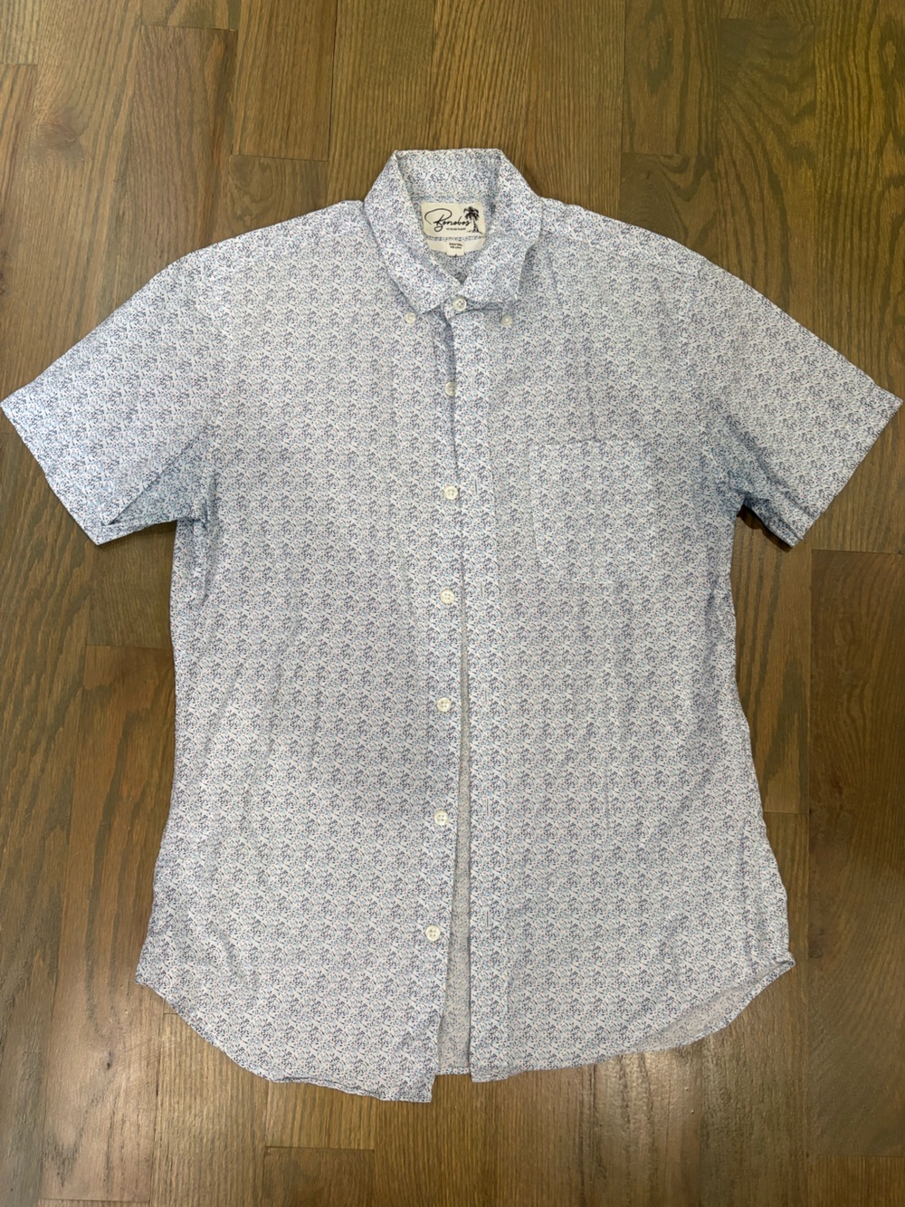 Bonobos Light Blue Micro-Print Short Sleeve Button-Up Shirt